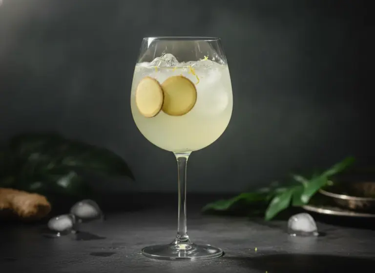 Alkoholfreier Spritz mit Ingwer im Glas