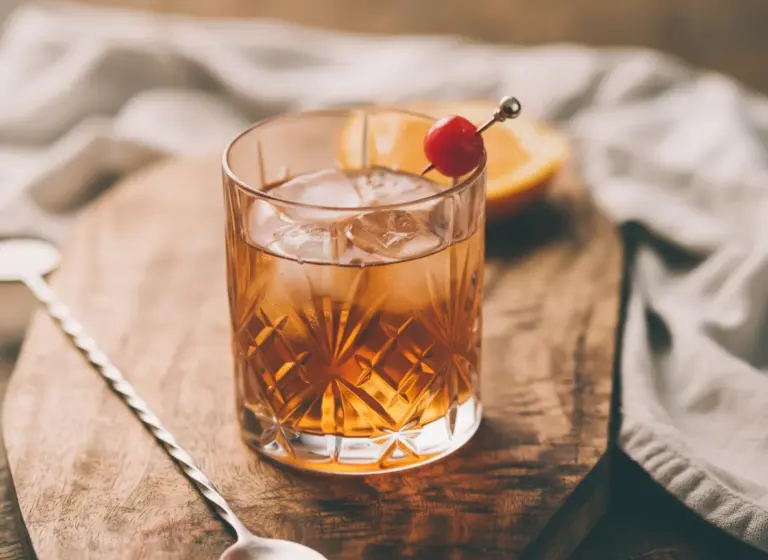 Amaretto Sour ohne Eiweiß im Glas