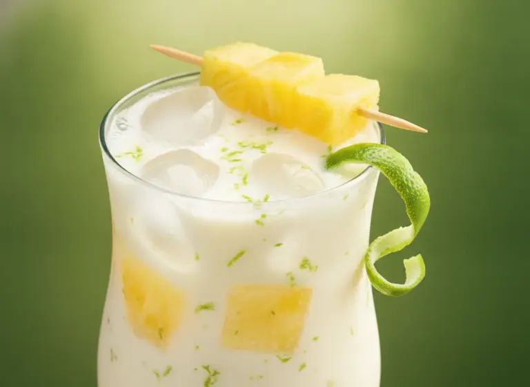 Ananas-Kokos-Limonade im Glas
