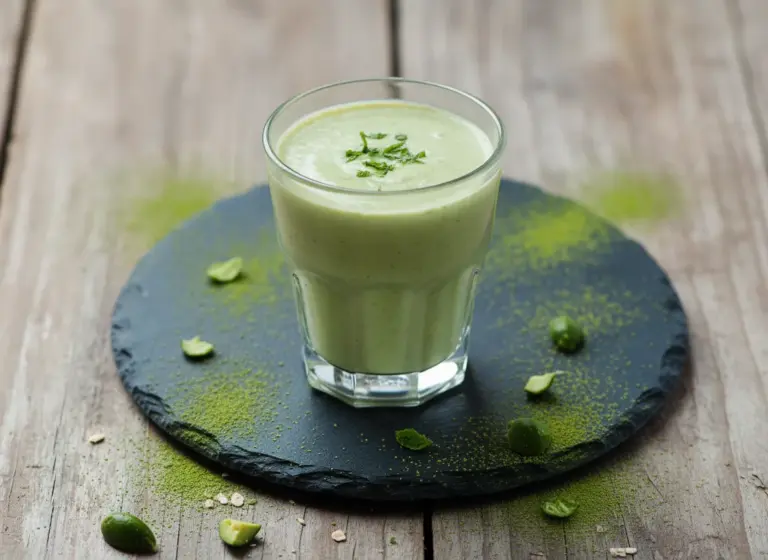 Avocado-Minze-Haferdrink im Glas