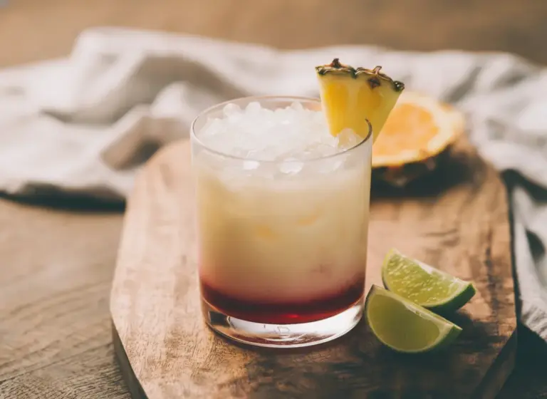 Batida Sunrise mit Kokoslikör im Glas