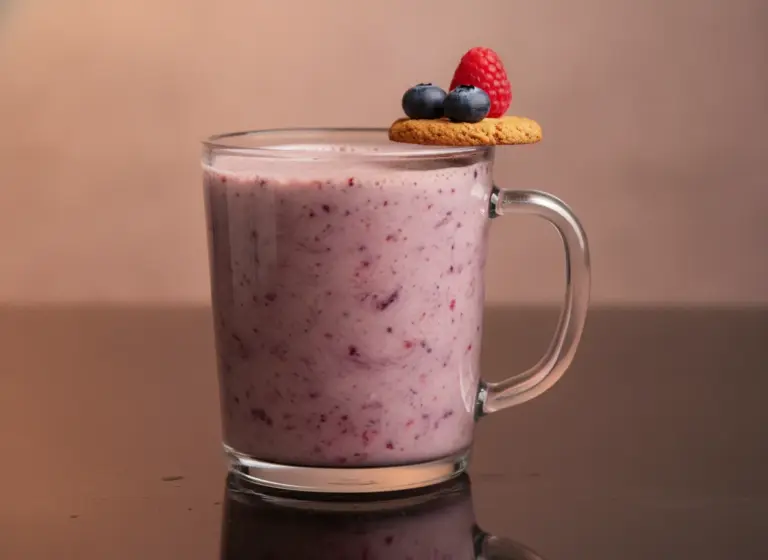 Beeren-Vanille-Haferdrink im Glas