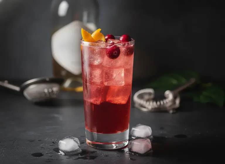 Cranberry-Orange-Spritzer im Glas