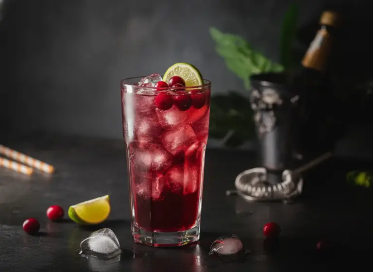 Cranberry-Spritzer – alkoholfrei im Glas