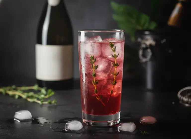 Cranberry-Thymian-Spritzer im Glas
