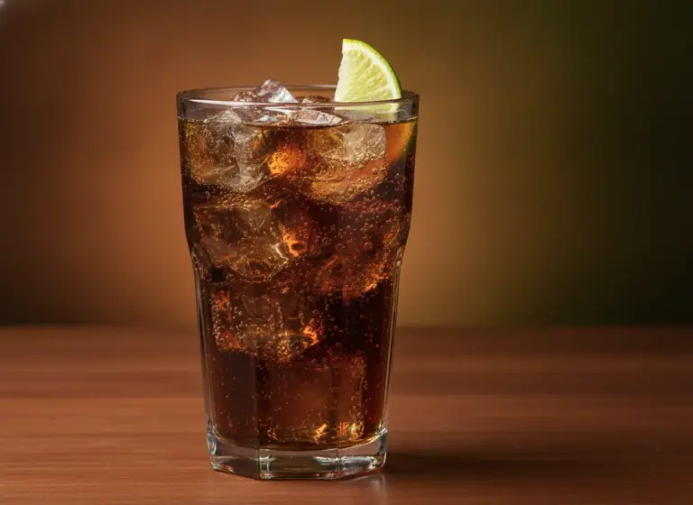 Cuba Libre mit weißem Rum im Glas