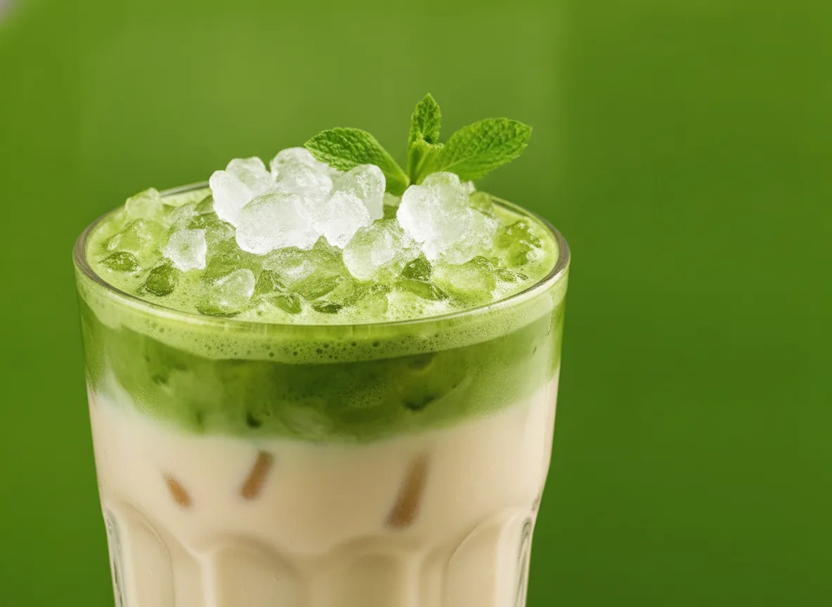 Eis-Matcha-Latte