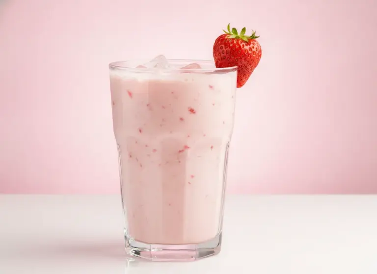Erdbeer-Buttermilch-Frappé im Glas