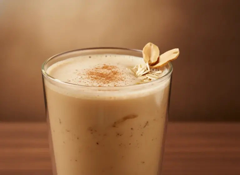 Erdnussbutter Haferdrink im Glas