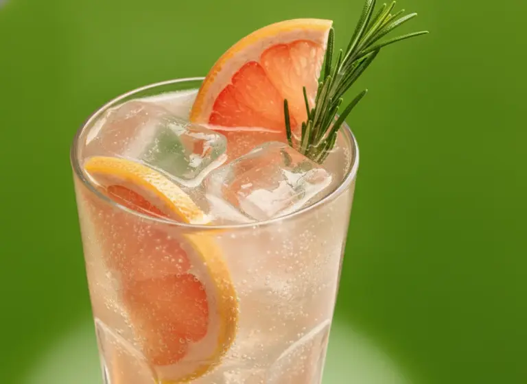 Gin Tonic mit Rosmarin & Grapefruit im Glas