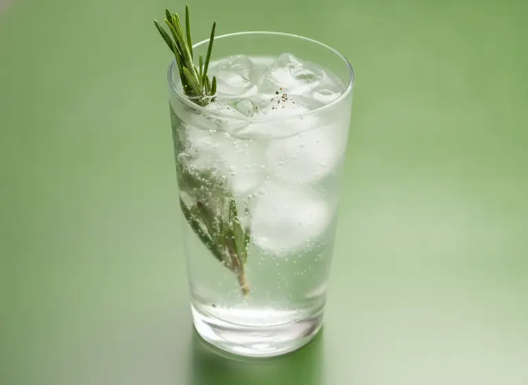 Gin Tonic Rosmarin mit schwarzem Pfeffer im Glas