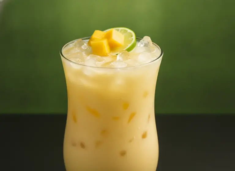 Golden Colada mit Mango im Glas