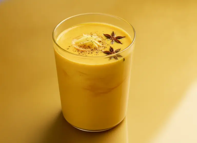 Golden Milk Sojadrink im Glas