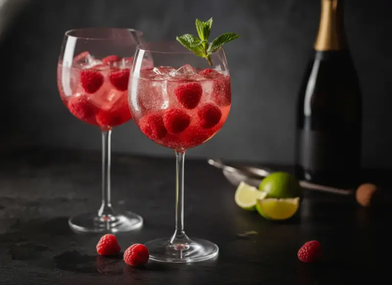 Himbeer-Ingwer-Spritzer im Glas