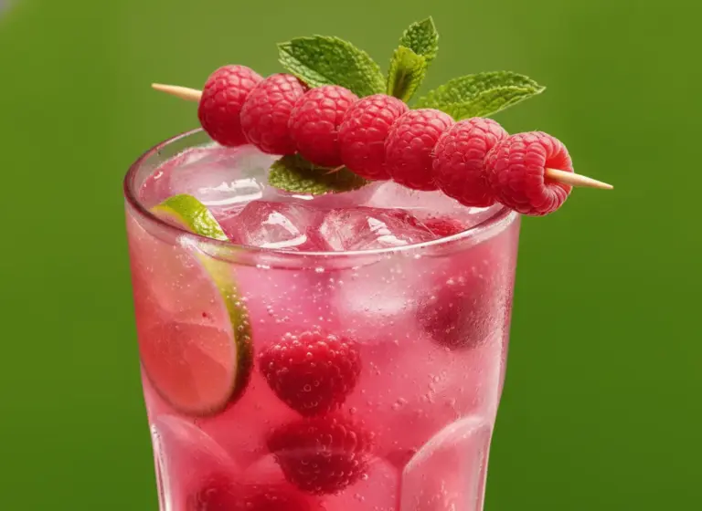 Himbeer-Limetten-Limonade im Glas