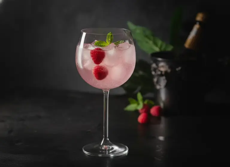 Himbeer-Litschi-Spritz im Glas