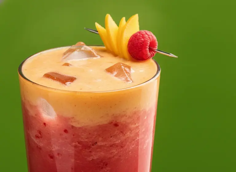 Himbeer-Mango Smoothie im Glas