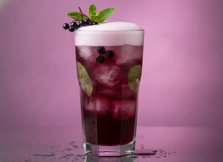 Holunder-Beeren-Mocktail im Glas