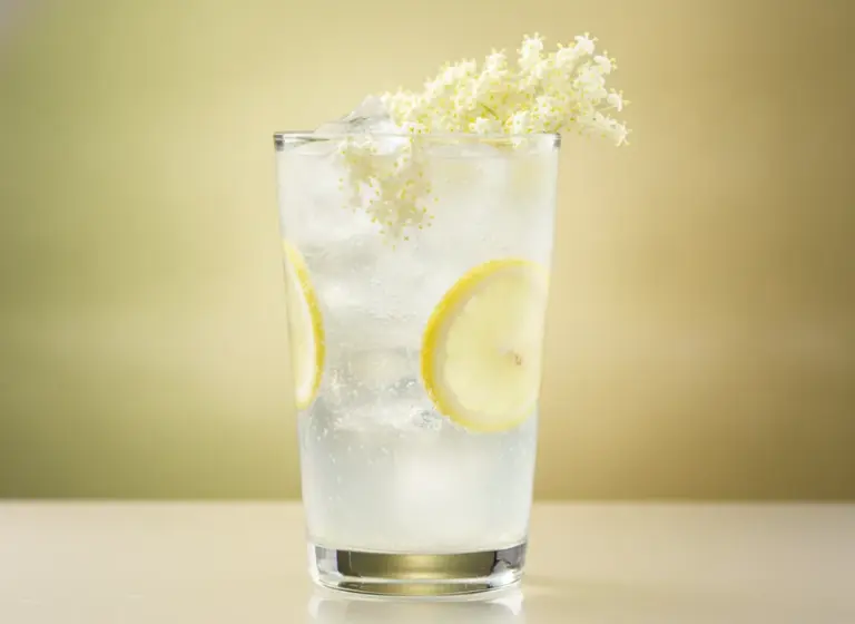 Holunderblütenlimonade im Glas