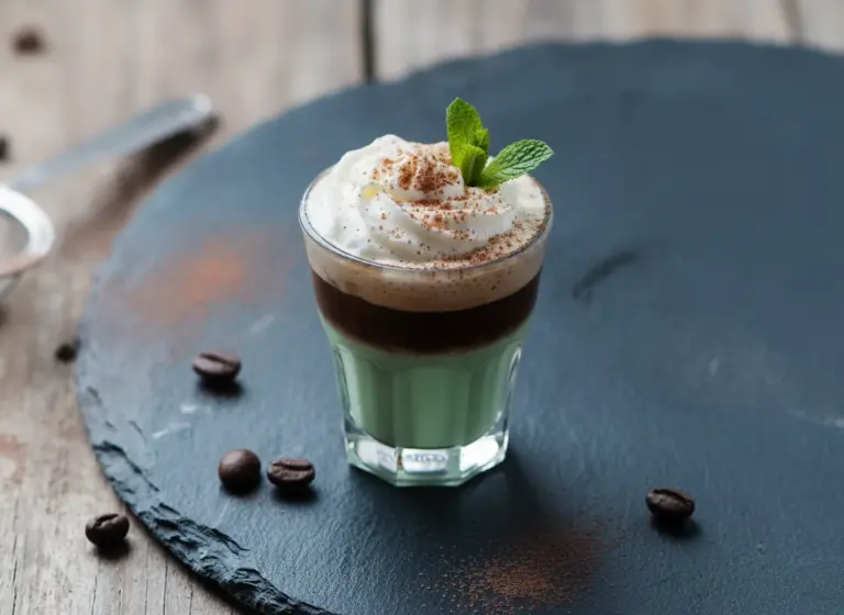 Hot Bourbon Coffee Grasshopper im Glas