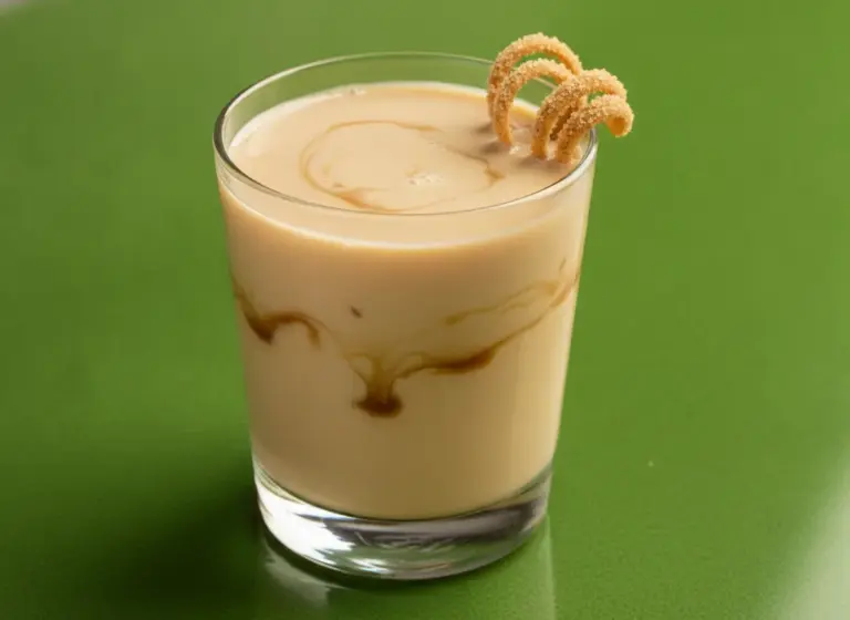 Karamell-Sojadrink im Glas