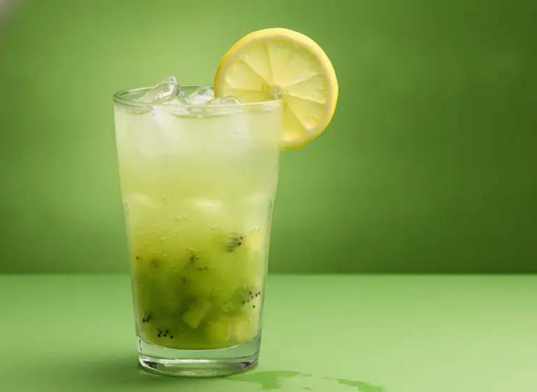 Kiwi-Zitronenlimonade im Glas