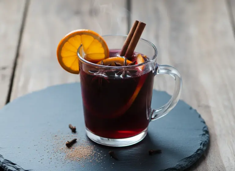 Klassischer Rotwein-Glühwein im Glas