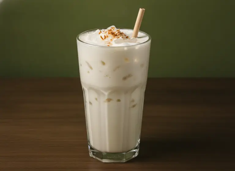 Kokos-Hafermilchshake im Glas