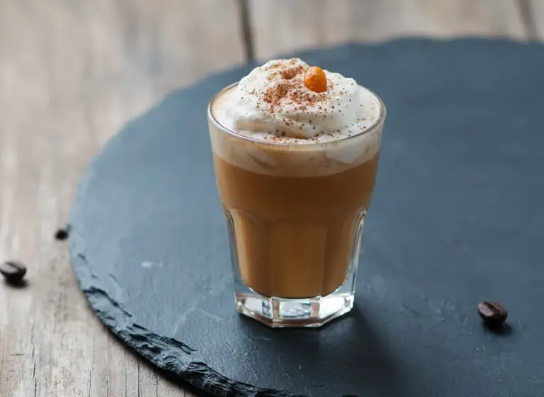 Kürbis-Latte im Glas