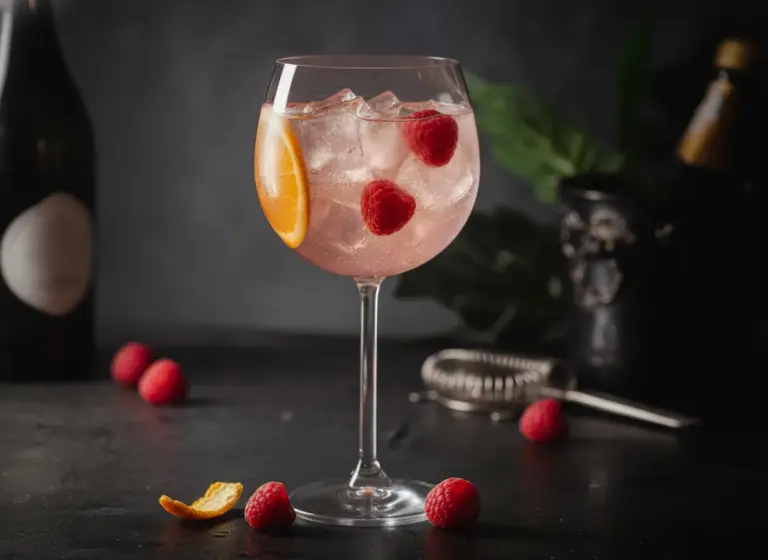 Lillet Rosé Spritz im Glas