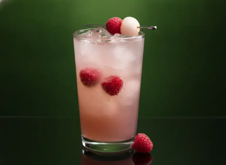 Lychee & Raspberry Fizz im Glas