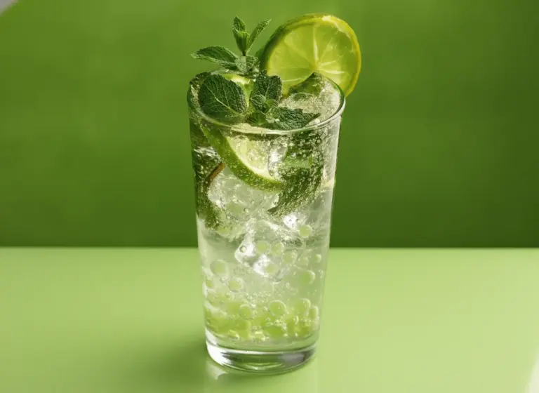 Molekularer Mojito im Glas