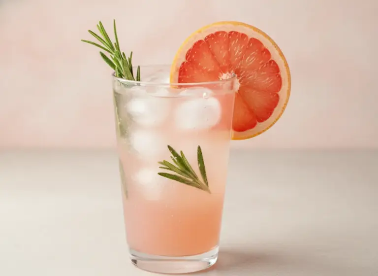 Pampelmusen-Rosmarin-Limonade im Glas