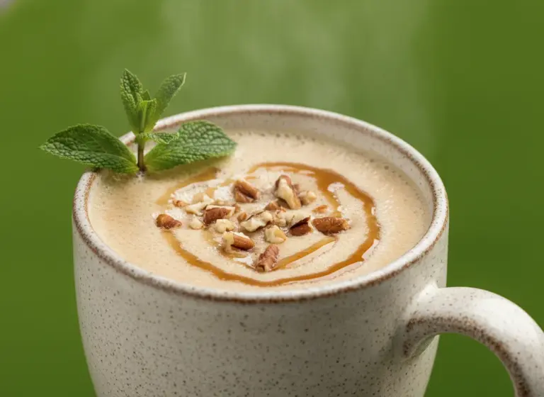 Pekannuss-Maple-Haferdrink im Glas