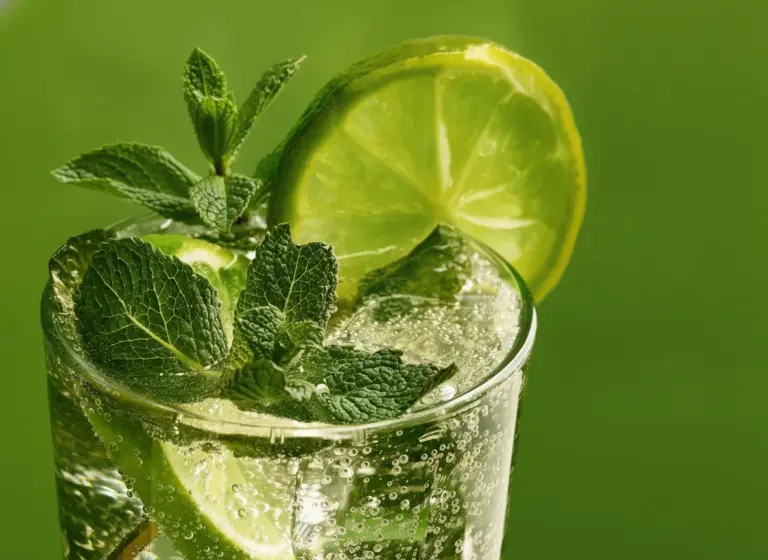 Pfefferminz-Limonade im Glas