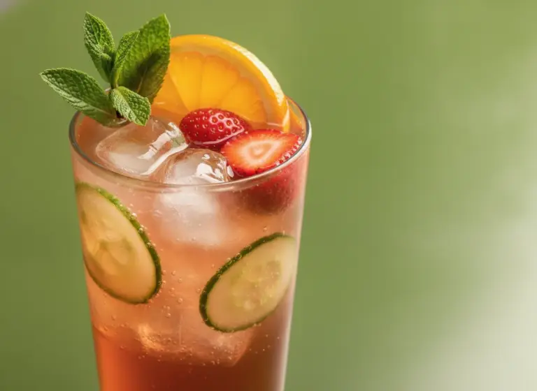Pimm’s Royal Cup mit Holunderblüte im Glas