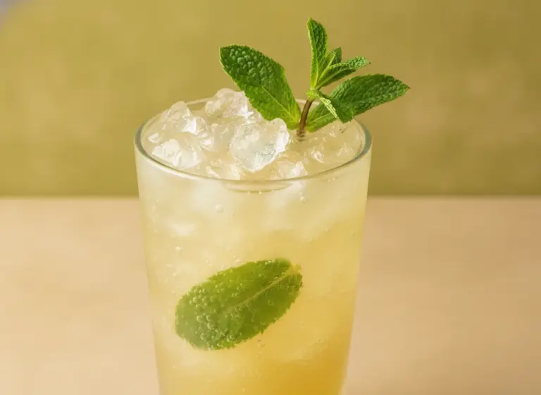 Pineapple Rum Fizz mit Minze im Glas