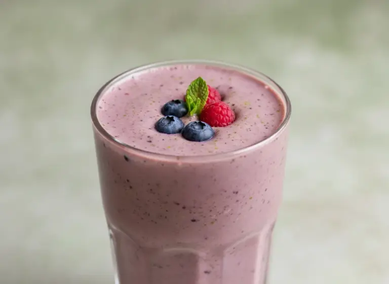 Power-Shake mit Hafermilch im Glas