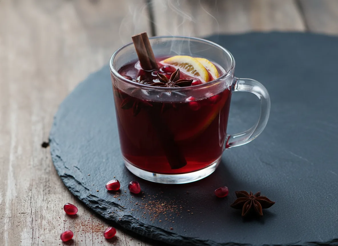 Punsch mit Granatapfel und Zitrone – alkoholfrei