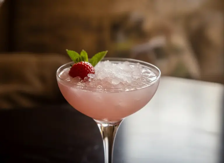 Rhabarber-Erdbeer-Mocktail im Glas