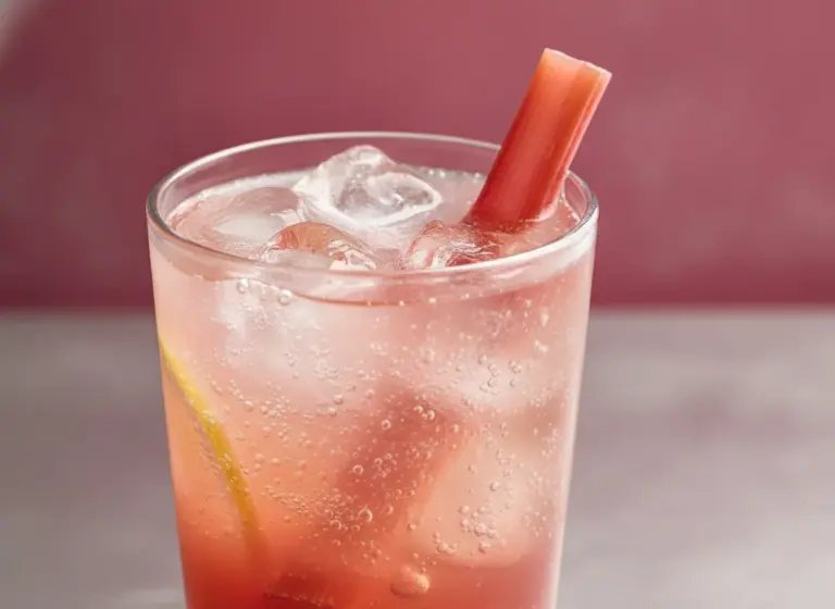 Rhabarber-Mocktail im Glas