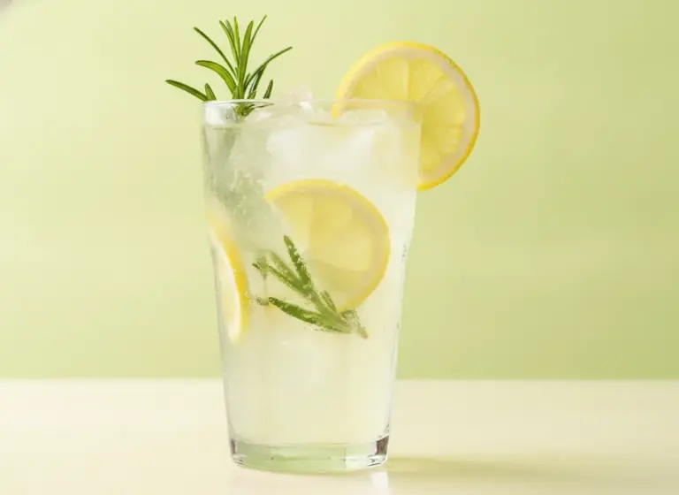 Rosmarin-Zitronenlimonade im Glas