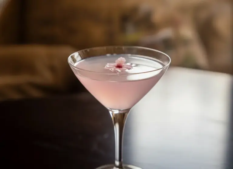Sakura Martini (Kirschblüten-Martini) im Glas