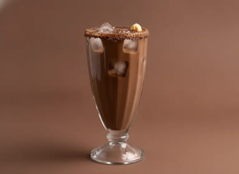 Schokoladen-Hafermilchshake im Glas