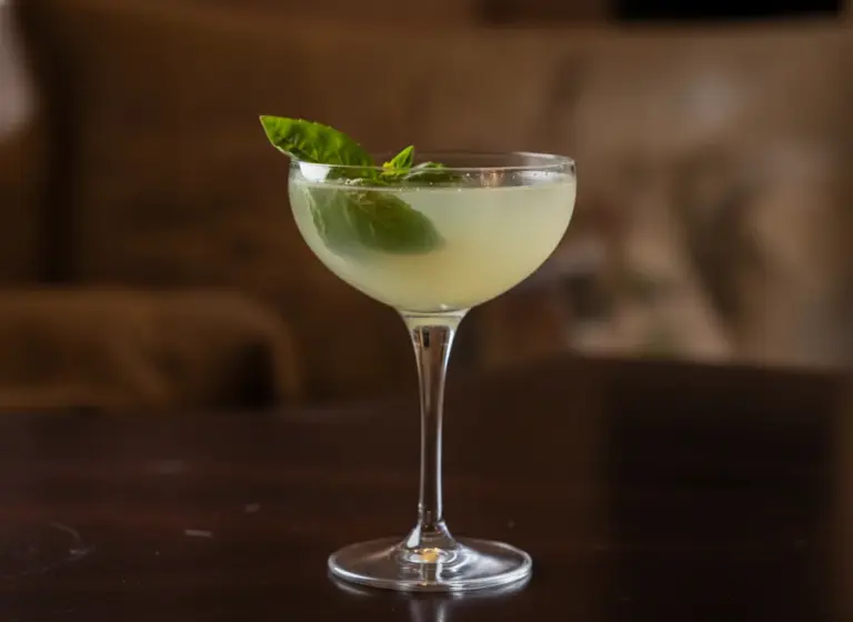 Thai-Basilikum-Gimlet im Glas