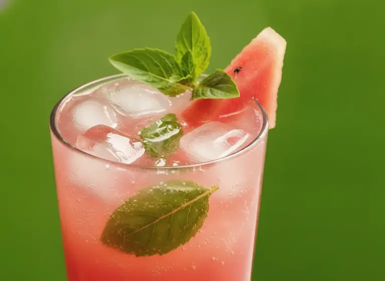 Wassermelonen-Basilikum-Limonade im Glas