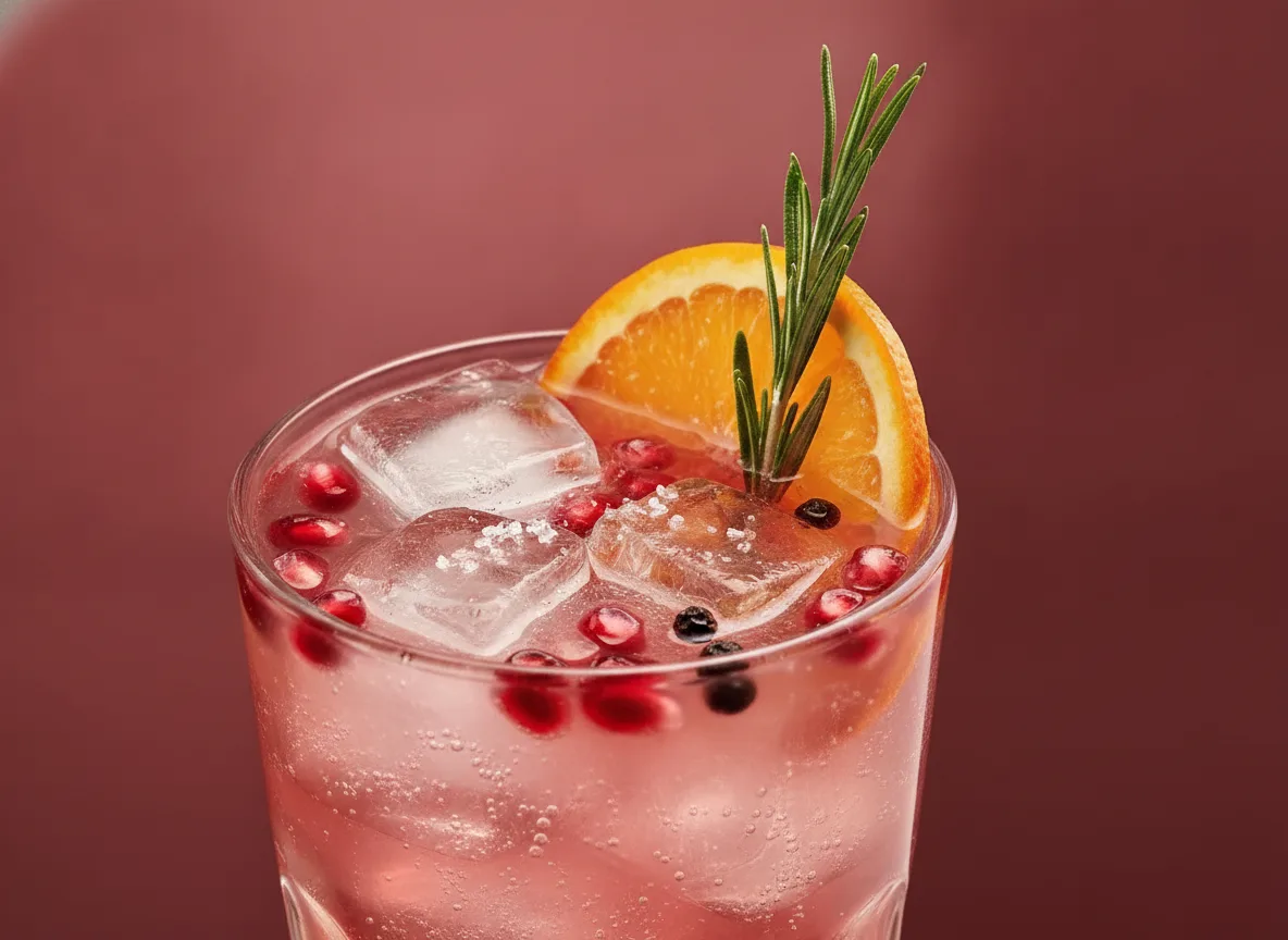 Winterlicher Gin Tonic mit Granatapfel