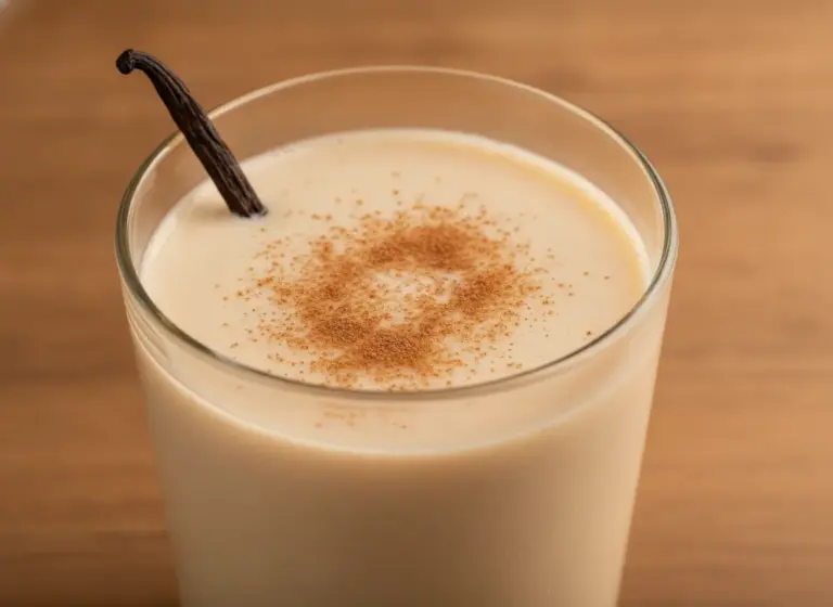 Zimt-Vanille-Haferdrink im Glas