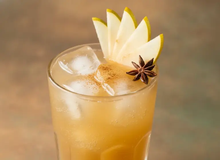 Zimtiger Birnen-Cocktail – alkoholfrei im Glas