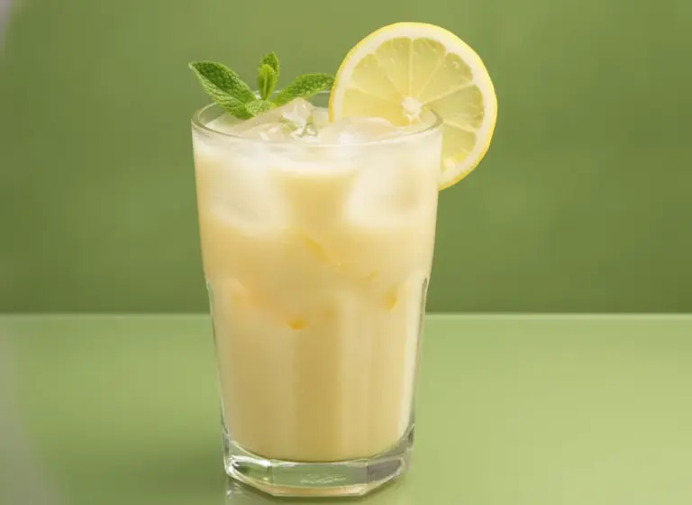 Zitronen-Ingwer-Sojadrink im Glas